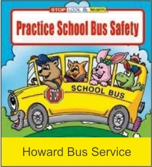 Howard Bus Service practice school bus safety illustration